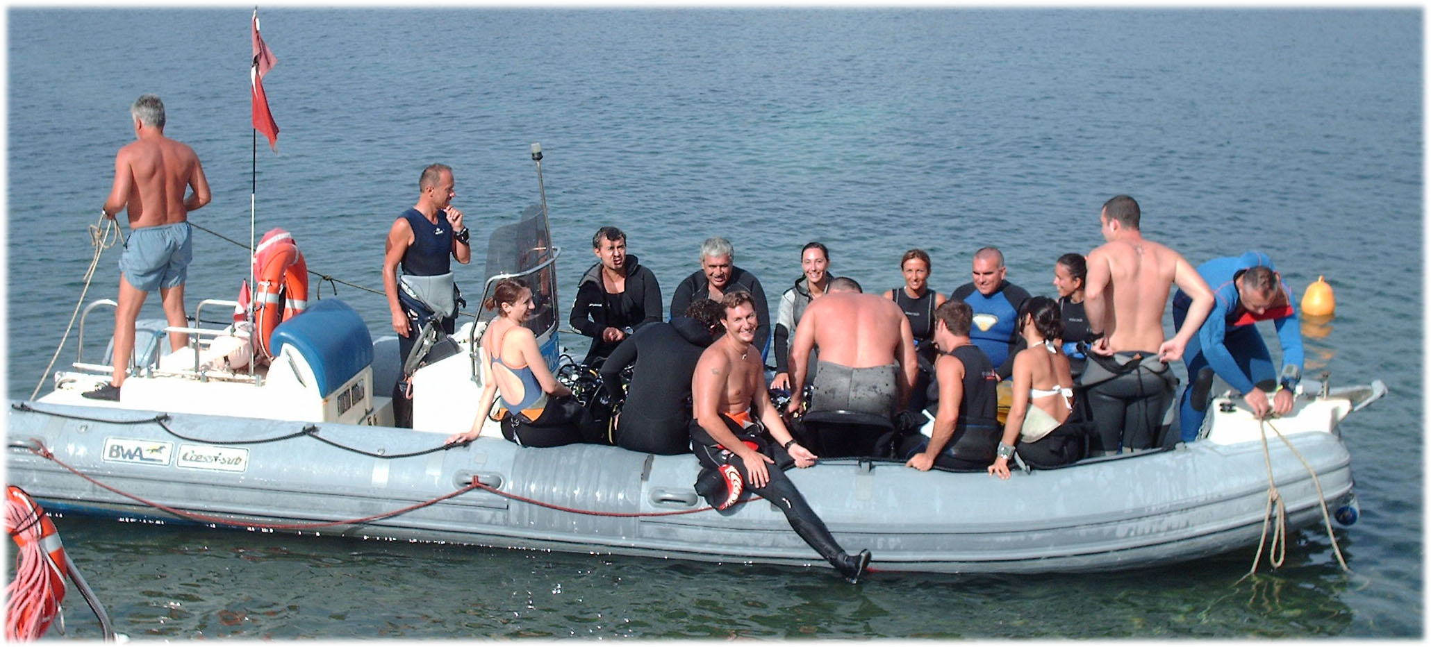 con gli Istruttori Valieri Occhi e Formaggi, gli allievi del corso OWD Selvatici,Forlani,Soffritti,Zobbi,Marzola e Chiarini,e gli allievi del corso ADVANCED Scaramelli ,Bersanetti e Bevilacqua